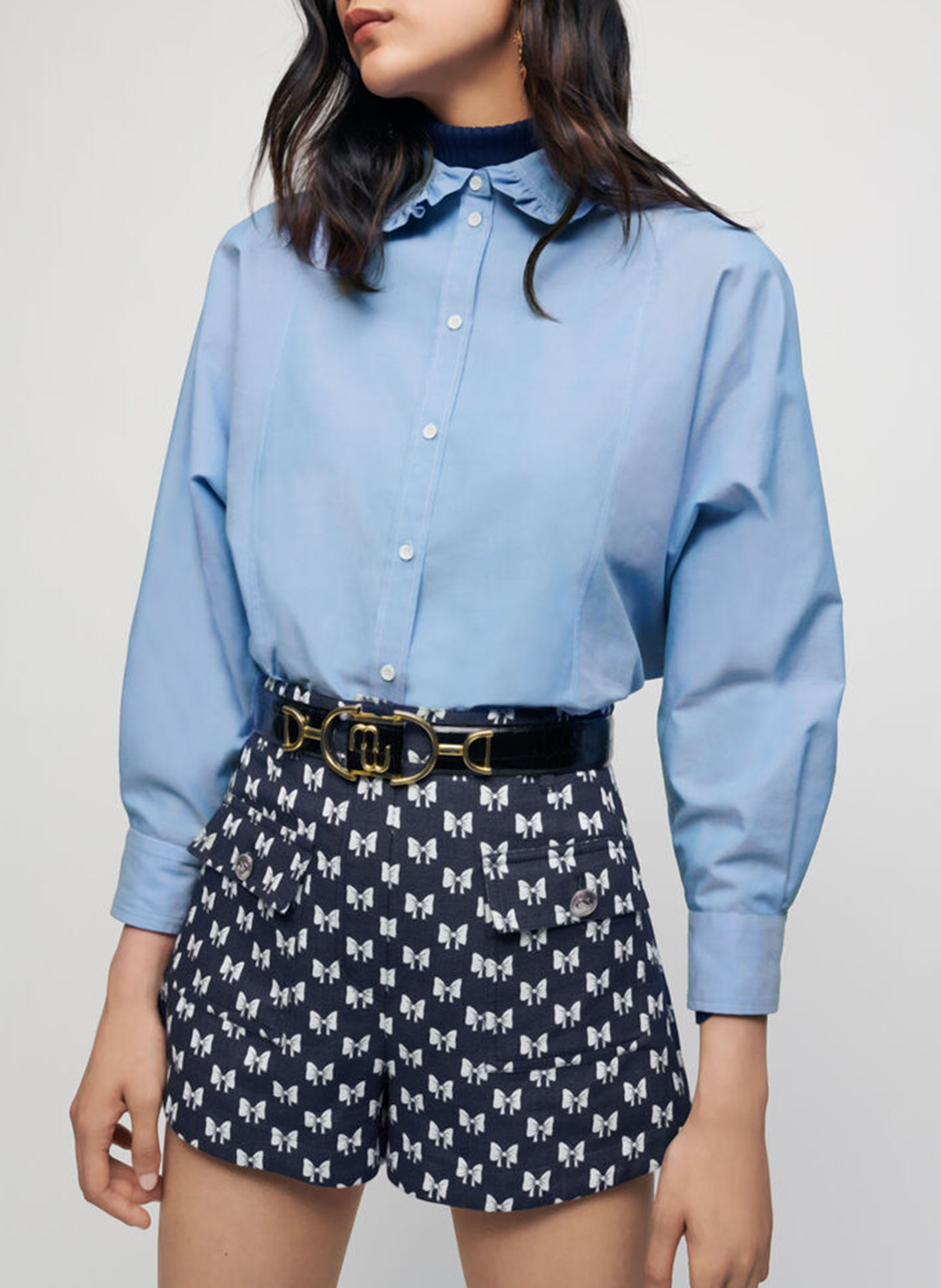 Jersey Panter Print Combo blau marine